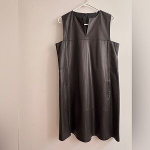 Black Leather Sleeveless Dress from Elie Tahari Size L